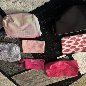 Assorted Pink and Black Cosmetic Bags